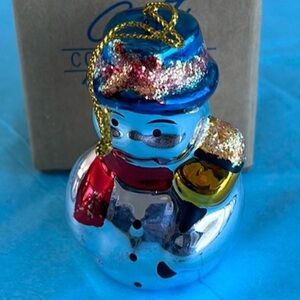 1998 Vintage Avon Hand‑Painted Christmas Snowman Ornament NIB w/ Original Box